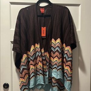 Vintage Chic Missoni Poncho in Brown